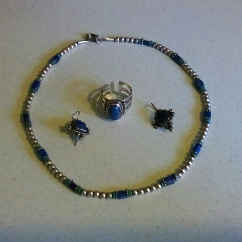 Lapis & sterling set